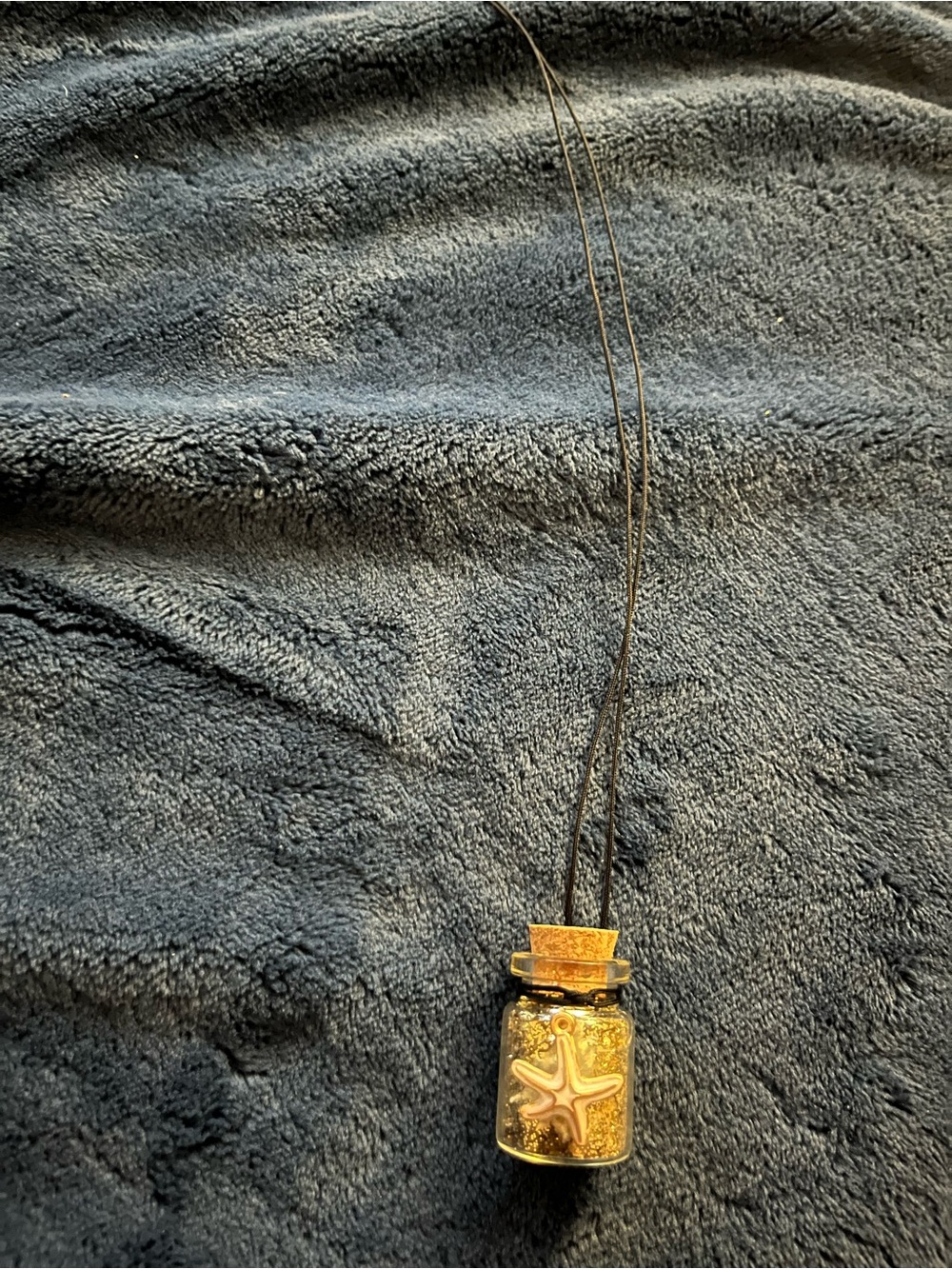 White Seashell Fairy Potion Glitter Bottle Necklace w/ Pendant